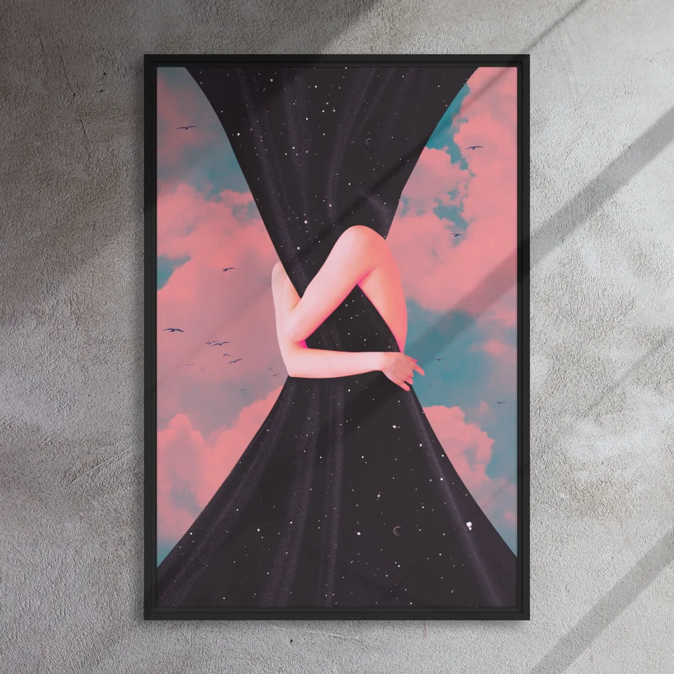YSTRDAY original artwork, framed canvas 24x36