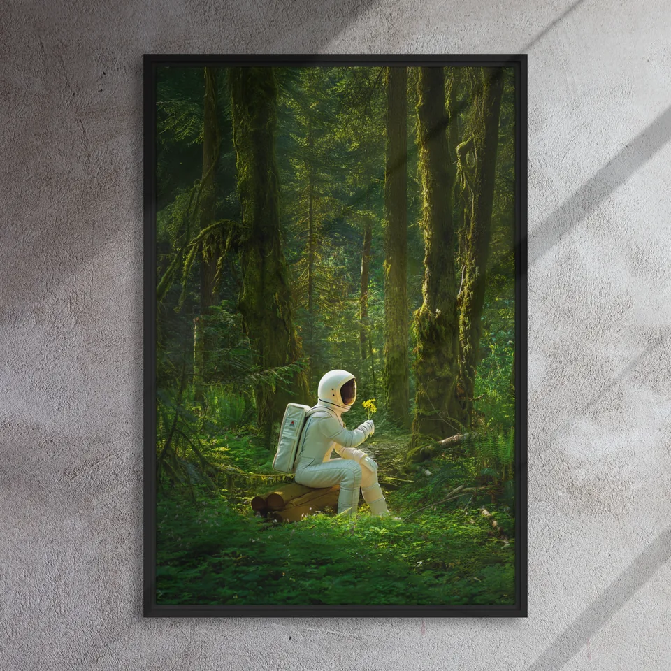 YSTRDAY original artwork, framed canvas 24x36