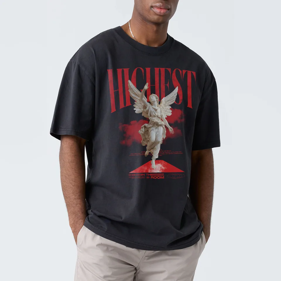 YSTRDAY heavy wide tee mockup